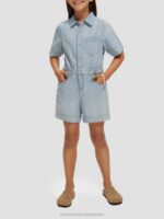 παιδιά ελαφρύ chambray τζιν playsuit πλυμένο λουλακί 0J8D727 είδη ένδυσης Scotch & Soda - Image 2
