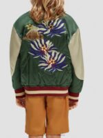 παιδιά κεντημένο σατέν bomber jacket Στρατός 0J8D791 είδη ένδυσης Scotch & Soda - Image 3