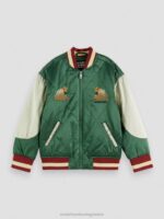παιδιά κεντημένο σατέν bomber jacket Στρατός 0J8D791 είδη ένδυσης Scotch & Soda - Image 5