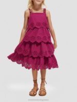 παιδιά Μίντι φόρεμα broderie anglaise σε επίπεδα ντάλια 0J8D732 είδη ένδυσης Scotch & Soda - Image 2
