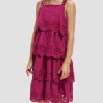 παιδιά Μίντι φόρεμα broderie anglaise σε επίπεδα ντάλια 0J8D732 είδη ένδυσης Scotch & Soda