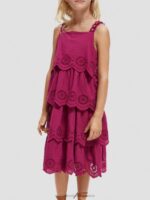 παιδιά Μίντι φόρεμα broderie anglaise σε επίπεδα ντάλια 0J8D732 είδη ένδυσης Scotch & Soda