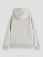 παιδιά Looney tunes κεντημένο hoodie από οργανικό βαμβάκι υπόλευκο μελανζέ 0J8D754 είδη ένδυσης Scotch & Soda - Image 2