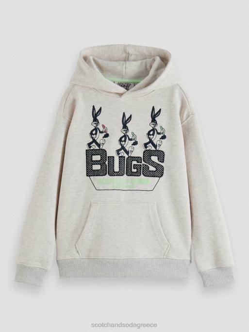 cf80ceb1ceb9ceb4ceb9ceac_looney_tunes_cebaceb5cebdcf84ceb7cebcceadcebdcebf_hoodie_ceb1cf80cf8c_cebfcf81ceb3ceb1cebdceb9cebacf8c_.jpg παιδιά Looney tunes κεντημένο hoodie από οργανικό βαμβάκι υπόλευκο μελανζέ 0J8D754 είδη ένδυσης Scotch & Soda - Image 1