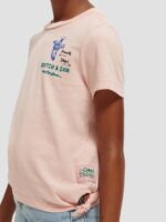 παιδιά T-shirt από οργανικό βαμβάκι με έργα τέχνης & ποδόγυρο με κόμπους κοκκινίζω 0J8D737 είδη ένδυσης Scotch & Soda - Image 4
