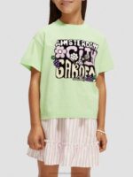 παιδιά T-shirt από οργανικό βαμβάκι σε χαλαρή εφαρμογή άσβεστος 0J8D738 είδη ένδυσης Scotch & Soda