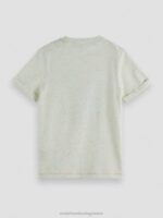 παιδιά T-shirt με λαιμόκοψη με έργα τέχνης υπόλευκο 0J8D781 είδη ένδυσης Scotch & Soda - Image 2