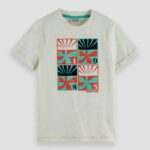 παιδιά T-shirt με λαιμόκοψη με έργα τέχνης υπόλευκο 0J8D781 είδη ένδυσης Scotch & Soda